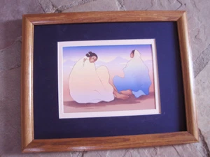 R C Gorman, Desierto Pintado Mujeres Madera 10 x 13 Enmarcado, Estampado Navajo con Vidrio - Imagen 1 de 4