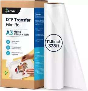 Rollo de papel de película PET de transferencia de calor de 11,8 x 338 pies para impresora A3 DTF 100 m - Imagen 1 de 6