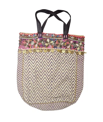 Bolso de Mano Anthropologie JASPER & JEERA Boho Doble Correa Cuentas Correas de Cuero Foto 1 de 4