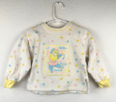 Vtg Buster Brown 1990s Toddler Girl Roller Skating Central Park Sweatshirt 3T - Image 1 of 4