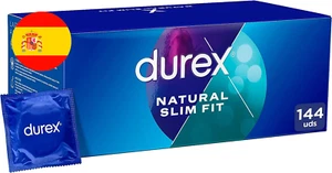 144 condones Durex Preservativos Natural Slim Fit, más Confor. Talla pequeña - Imagen 1 de 6