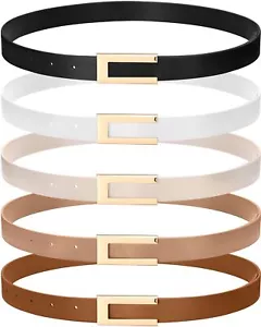 5 Pcs Women Leather Belts Skinny Belt Women Thin Waist Belt for Dresses Jeans... - Picture 1 of 7