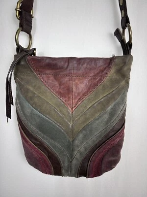 Fossil Handbag Purse Winslet II ZB4397 Womens Multicolor Suede Crossbody Vintage - Image 1 of 4