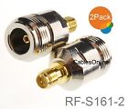 2-Pack N-Type Female to RP-SMA Reverse Polarity Female RF Adapters, RF-S161-2