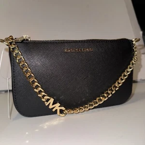 Nuevo Michael Kors Jet Set Sm MK Cadena Bolsa Cuero Negro con Dorado Precio de venta sugerido por el fabricante 198 USD - Imagen 1 de 8
