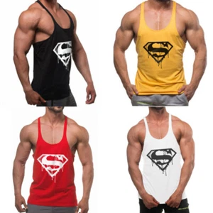 Gym Men Tank Top Bodybuilding Stringer Singlet fitness Sport training Undershirt - Picture 1 of 8
