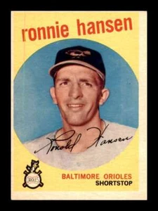 1959 Topps Ronnie Hansen #444 Baltimore Orioles Rookie RC NM - Picture 1 of 2