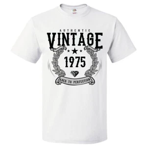 50th Birthday Gift For 50 Year Old 1975 Aged To Perfection T Shirt - Picture 1 of 1