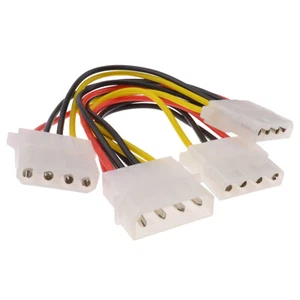 3 WAY MOLEX Power Splitter Cable Adapter Lead 4 pin - Picture 1 of 24