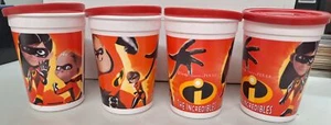 INCREÍBLES Película PIXAR DISNEY Promo Drink Cup Paquete de 4 - Imagen 1 de 1
