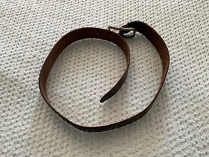 A 40" Brown Embossed Leather Belt with Metal Buckle - Picture 1 of 5