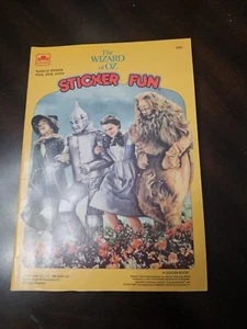 Vintage Wizard of Oz Golden Sticker Fun Book Crafts Dorothy Scarecrow Tin Man - Picture 1 of 4