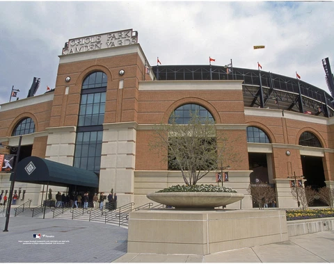 Oriole Park Baltimore Orioles Unsigned Main Entrance Exterior View Photograph Cover