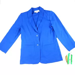 Vintage Fundamental Things Damen Blazer Größe Petites 10 Kobaltblau Jacke - Bild 1 von 9