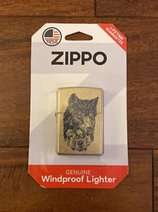 Zippo Lighter Wolf Design Gold Windproof Brand New Factory Sealed  - Picture 1 of 2