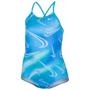 NIke NESSD763 Aurora Swoosh Spiderback Girls Swimsuit - Picture 1 of 4