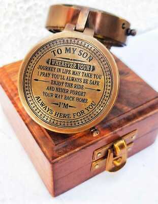 To My Son Personalized Brass Compass,Son From Dad, Gift For Son, Mother Son Gift • 18.80$