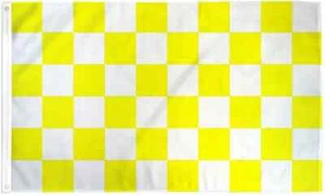 Yellow & White Checkered 3x5ft Poly Flag Auto Checkered Racing Dealership Flag - Picture 1 of 4