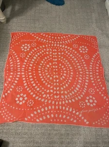 Free People Orange White Polka Dot Scarf Wrap One Size 34.5” Pre Owned - Picture 1 of 3
