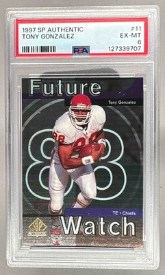 127339707 Tony Gonzalez 1997 SP Authentic #11 Rookie RC PSA 6 - Image 1 of 3