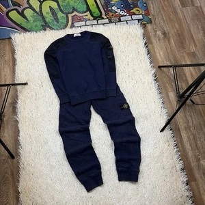 Authentic Stone Island Junior Nylon Panel Tracksuit Sweatshirt Pants Age 10years - Picture 1 of 19