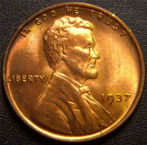 1937 Lincoln Cent - Nice Uncirculated Coin - Picture 1 of 1