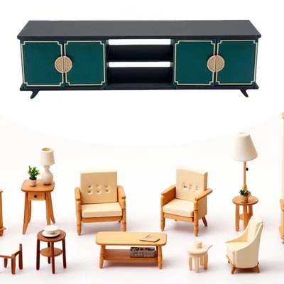 Modello di mobile TV in miniatura, 1/12, artigianato, oggetti di scena per la - Immagine 1 di 4