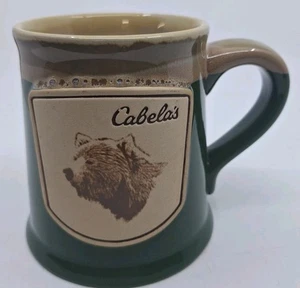 Cabela's 3D Bear Stoneware Coffee Tea Cup Mug Huge Bear 20oz Green Brown - Picture 1 of 5