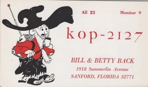vintage CB radio QSL postcard comic Bill Betty Back 1970s Sanford Florida - Foto 1 di 1
