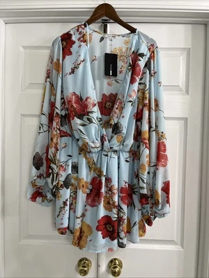 Moda Nova Feeling Good Floral Forrado Mameluco Pantalones Cortos Talla 1X Nuevo con Etiquetas Multicolor Foto 1 de 4