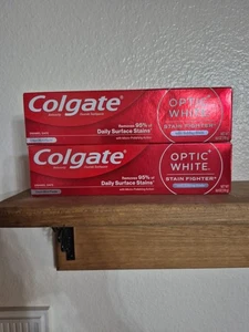 Colgate Optic White Stain Fighter Toothpaste Mint Paste 95% Removed 2 Pack SALE - Picture 1 of 7