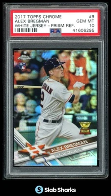 2017 TOPPS CHROME #9 ALEX BREGMAN PRISM REFRACTOR RC ROOKIE PSA 10 - Image 1 of 4