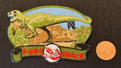 VINTAGE BOY SCOUT BSA OA PHILMONT RANCH T-REX TRACK DINOSAUR PATCH MINT! 3" - Image 1 of 2