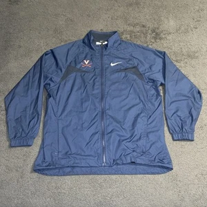 Nike Virginia Cavaliers Windbreak Jacket Men Size Medium Navy Dri Fit Full Zip - Picture 1 of 14