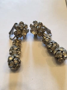 Vintage Judy Lee Rhinestone Dangle Earrings - Bild 1 von 4
