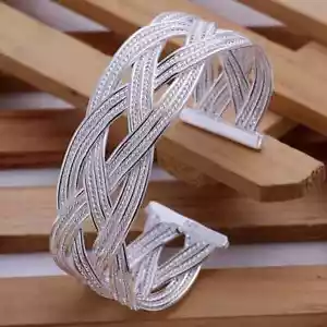 DOTEFFIL 925 Sterlingsilber offener Armreif Mode Schmuck Retro Trompeten Armband - Bild 1 von 4