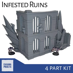 Infested Ruins - 28mm Tyranid 3D Printed Terrain for Tabletop Wargaming - Picture 1 of 8