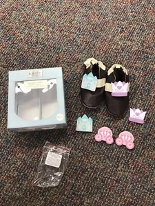Robeez Soft Sole Leather Girl's shoes My Fairy Tale Espresso 18-24mths - Picture 1 of 12