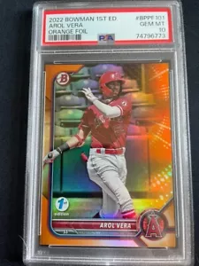 2022 Bowman 1st Edition Arol Vera orange Foil #/25 BPPF-101 PSA 10 ANGELS - Picture 1 of 2