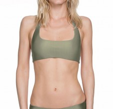 Becca Womens Swimwear Green Size Small S Shimmer Tankini Top Halter $64- 853