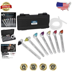 FIRSTINFO 7-Piece Brake Bleeder Tool Set with No Drip Design & Check Valve - Picture 1 of 9