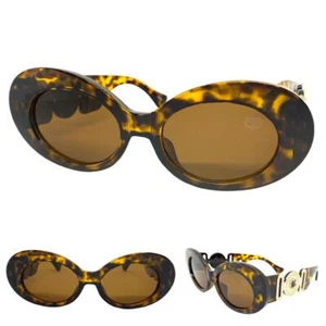 OVERSIZED EXAGGERATED RETRO SUN GLASSES Large Thick Tortoise Leopard Oval Frame - Picture 1 of 6