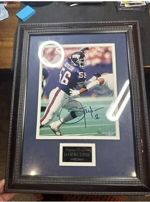 Lawrence Taylor Signed Framed 16x20 New York Giants Photo PSA CERT HOF - Image 1 of 4