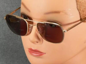 RANDOLPH ENGINEERING RE FGN SUNGLASSES FRAME ONLY 52/20 145mm GOLD TONE ITALY - Picture 1 of 11