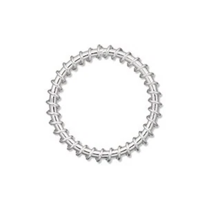 Component, 10 Silver Plated Steel Wire Wrapped 25mm Round Components * - Imagen 1 de 1