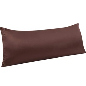 Zippered Satin Body Pillowcase Long Pillow Cover for Hair and Skin 16 Colors - Picture 1 of 24