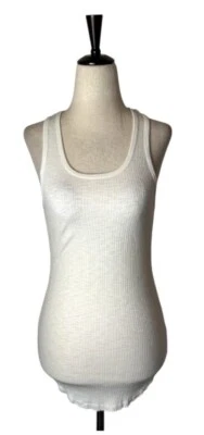 Sundry Tank Top Women XS White Ribbed Sleeveless Racerback Top Athletic Yoga - Image 1 of 4