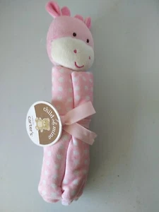 Carter's pink / white polkadot security blanket Giraffe diamond shaped NWT - Picture 1 of 4