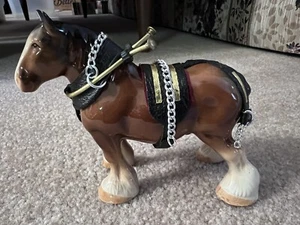 Vintage Melba Ware Clydesdale Figurine England With Harness - Picture 1 of 3