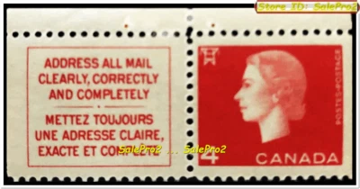 CANADA 1962 CANADIAN QUEEN ELIZABETH MNH FV FACE 4 CENT with stub VINTAGE STAMP - Image 1 of 2
